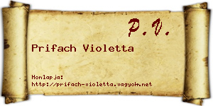 Prifach Violetta névjegykártya